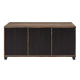 Rustic Oak and Black Coffee Table with Sliding Doors B062P181396