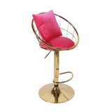 Rose Red velvet bar chair, pure gold plated, unique design,360 degree rotation.adjustable W117094402