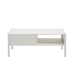 ZUN 40.16" Rattan Coffee table, sliding door for storage, metal legs, Modern table for living room , W1265121740