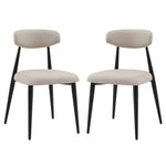 ZUN Modern Dining Chairs Set of 2, Curved Backrest Round Upholstered and Metal Frame, Light Grey W876110769