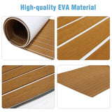 ZUN Boat Flooring, EVA Foam Boat Decking 94.5inx35in, Self Adhesive Faux Teak Marine Flooring Sheet 26423673