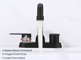 Bathroom Faucet Matte Black 2-Handle Bathroom Sink Faucet 360 Degree High Arc Swivel Spout Centerset 84337541