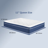 Queen Size Mattress in a Box 12 Inch Memory Foam Hybrid Mattress with Pocketed Springs Medium Firm 46807657