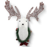 Lighted Christmas Wall Decor Reindeer Head, 39" Pre-lit 3D Rudolph Hanging Wreath for Front Door 30409245