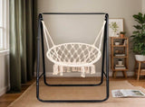 Outdoor Hammock Chair Stand Only, Swing Stand with 2 Hooks, Max Load 600lbs, Fits Most Hanging 12336522