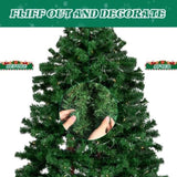 6 FT Santa Hat Style Pre-lit Christmas Tree, Hinged Artificial Xmas Tree Pine Tree with 250 Warm 12914218