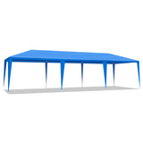 ZUN 10'x30' Outdoor Party Tent with 8 Removable Sidewalls, Waterproof Canopy Patio Wedding Gazebo, Blue 03964821