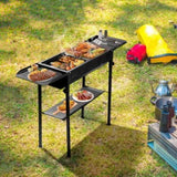 ZUN Portable Charcoal Grills for Outdoor BBQ, Foldable Kabob Barbecue Grill for Camping Hibachi BBQ 53025159