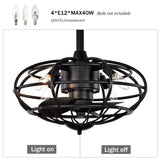 ZUN 18.1" Caged Ceiling Fan with Remote Control,Timer, 3 Speeds Indoor Ceiling Fan for Farmhouse, W1592P154185