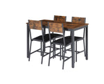 ZUN Dining Set for 5 Kitchen Table with 4 Upholstered Chairs, Rustic Brown, 47.2'' L x 27.6'' W x 29.7'' W1162107789