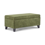 Storage Ottoman with Flip-Top Lid, Easy Assembly, Boucle Fabric & Birch Wood Legs, Green N779P291641G