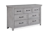 Contemporary Light Gray Finish 1pc Dresser Wooden Bedroom Furniture Metal Pull Furniture B011P228544