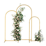 (5.9ft4.9ft3.9ft) Three-Piece Set Wedding Arc Top Iron Art Wedding Iron Arch Gold 17309543