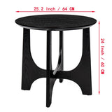 25" Round End Table, Wooden Side Table,Night Stand for Bedroom, Living Room ,Reception Room W1801109474