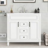 36'' Bathroom Vanity with Top Sink, Modern Bathroom Storage Cabinet with 2 Soft Closing Doors and 2 N710P230231K