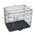 ZUN 24" Pet Kennel Cat Dog Folding Steel Crate Animal Playpen Wire Metal 32589863