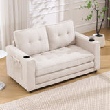 3-in-1 Upholstered Futon Sofa Convertible Sofa bed,Foldable Tufted Loveseat with W2325P195865