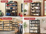 5-Tier Garage Shelves, Adjustable Metal Storage Shelf Rack Organizer for Garage Kitchen Warehouse 35211637