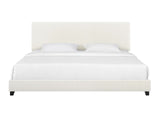 Queen Size White Boucle Upholstered Platform Bed B108P160258