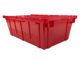Storage and Packing Plastic Tote Crate Attached Lid Flip Top, 27"x17"x12" Pack of 1 93302035