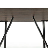 ZUN 55" Dining Table modern rustic Industrial Rectangular MDF Walnut color For 4-6 Person, With 1.5" 38882114