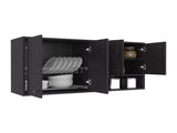 Napoleon Wall-Mounted Kitchen Cabinet with 4 Door Closed Storage Cabinets, Interior Shelves and Open B070P604623