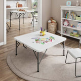 Techni Home 34in Square Folding Table, Height Adjustable Foldable Table with Easy-Carry Handle B031P283773