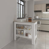Kitchen Island Ada, Kitchen, Taupe / White B092P238715