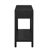 U_STYLE Ash Veneer Modern Style Console Table, Striped Design, Suitable for Entryway, Corridor, N711P230810B