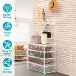 ZUN 5-Tier Dustproof Entryway Hall Tree Coat Rack Shoe Rack With 8 Removable Hooks Freestanding Shoe 71189357