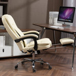 ZUN Massage Office Chair with Heat, Footrest, Beige W2069P174877