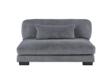 1pc Modern Living Room Furniture Modular Armless Chair Plush Gray Corduroy Fabric Upholstery Plywood B011P220981