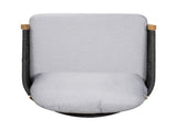 Grotta Outdoor Wood Club Chair, Dark Gray Rope with Gray Cushion N775P301130G
