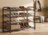 Bronze 4-Tier Shoe Shelf, Metal Shoe Rack, Space Saving Shoe Display for Sneakers, 46650337