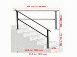 5-Step Stair Handrail Kit, Transitional Black Square Tube Design with Installation Hardware, for 50178295