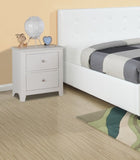 Bedroom Bed Side Table 1x Nightstand White Color Wooden 2 Drawers Table Nightstands B011133627