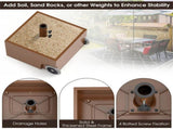 150LBS Fillable Umbrella Base with Wheels 2 Adapters for 7.5-11ft Patio Umbrellas Coffee 51494803