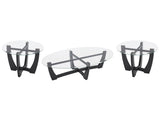 23.5 inch round glass table, black round table center table with glass top, small W487P317840
