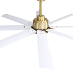 ZUN 66 Inch Low Profile ABS Ceiling Fan with Dimmable Lights and Smart Remote Control 6 Speed Reversible W934P152241