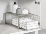Large Stackable Slide-Out Drawer Organizer, Satin Nickel, 15 x 10 x 9.3 in 74533296