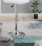 Adjustable stool Chair White Faux Leather Clean Lines Seat Chrome Base Modern Set of 2 Chairs / B011P151352
