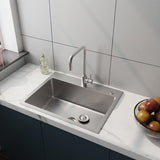 24in Stainless Steel Washing Sink w/ Faucet Hoses and Drain Head Only D16389171
