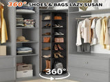 7-tier, 360&deg rotating wood-plastic composite shoe rack, 60*60*184cm, black 06263658