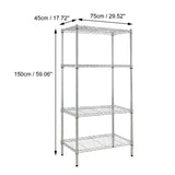 4-Shelf Adjustable Wire Shelving Unit Chrome 18659891