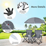 ZUN Outdoor camping chair with umbrella 08116855