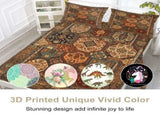 4pcs Ancient patterns flat sheet fitted sheet set combination Mysterious 30750336
