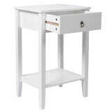 Two-layer Bedside Table Coffee Table with Drawer White 99618998