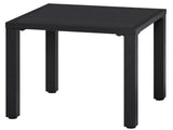 Outdoor Square Metal Side Table with Slatted Top, Black 03425637