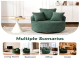 360&deg Swivel Chair Accent Barrel Chair Swivel Round Upholstered Sofa Chair with 3 Removable W2231P264471