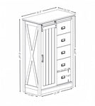 ZUN 5 Drawers Dresser w/Sliding Barn Door, Farmhouse Modern Tall Dresser 5 Chest of Drawers, Storage 98998005